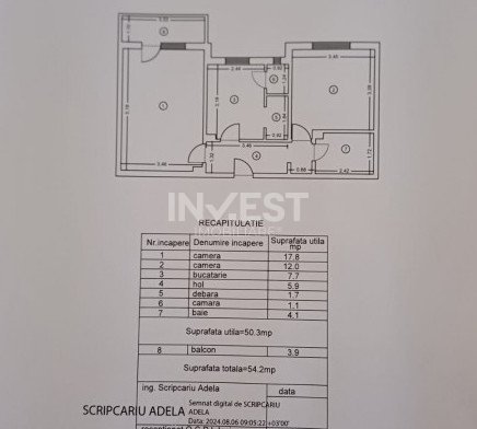 Apartament 2 camere decomandat, 54 mp, mobilat și utilat, CUG - 5