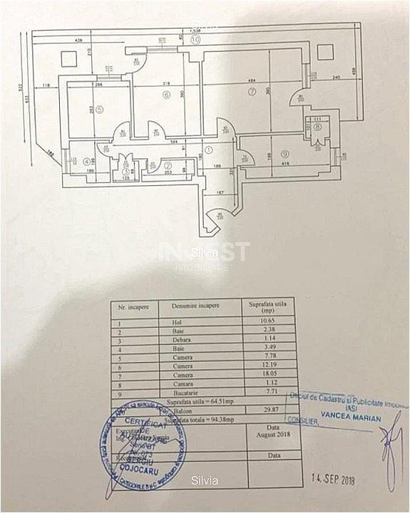 CENTRU -PALAS MALL apartament 3 cam etajul 1 