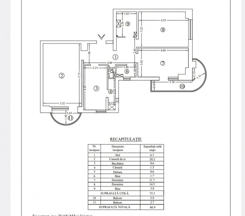 Apartament de vanzare 3 camere si 2 bai, Pacurari - Autogara,  Iasi - 13