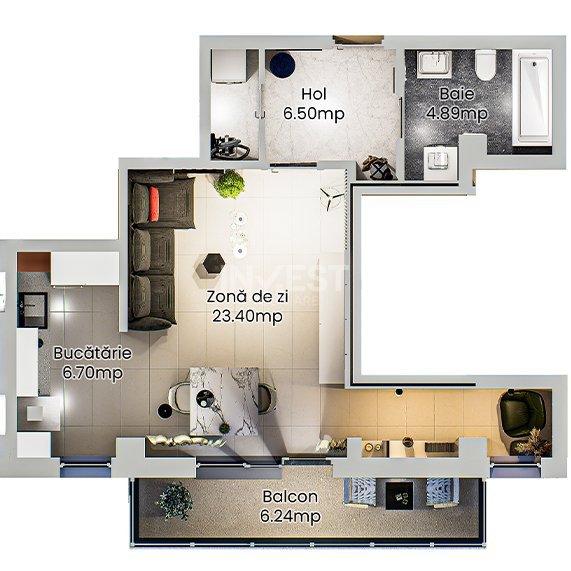 Apartament 1 cameră - spațios într-un complex rezidențial modern din Nicolina - 12