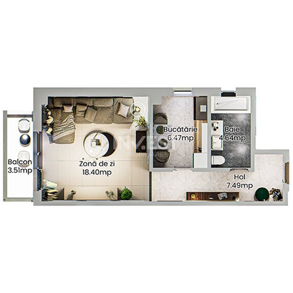Apartament 1 cameră - spațios într-un complex rezidențial modern din Nicolina - 13