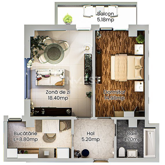 Apartament 2 camere - spațios într-un complex rezidențial modern din Nicolina - 22