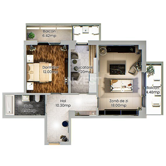 Apartament 2 camere - spațios într-un complex rezidențial modern din Nicolina - 25