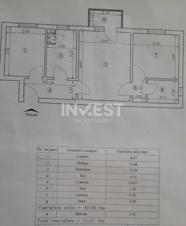 Apartament 3 camere - etajul 1 - Baza 3  - 6
