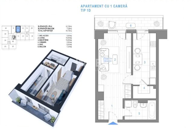 APARTAMENT CU 1 CAMERA , NICOLINA , BLOC NOU  - 7