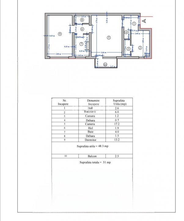 Palas Mall- Podu Ros, apartament 2camere, etajul 2  - 1
