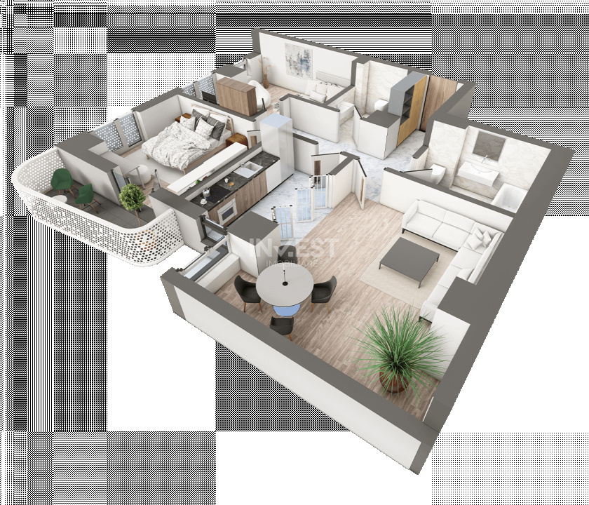 APARTAMENT CU 3 CAMERE DECOMANDAT, 2 BAI , COMPLEX PREMIUM +++, COMISION 0% !!! - 1