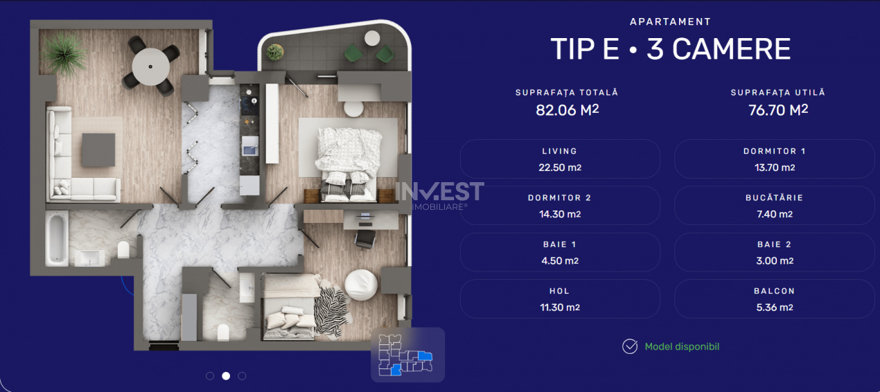 APARTAMENT CU 3 CAMERE DECOMANDAT, 2 BAI , COMPLEX PREMIUM +++, COMISION 0% !!! - 4