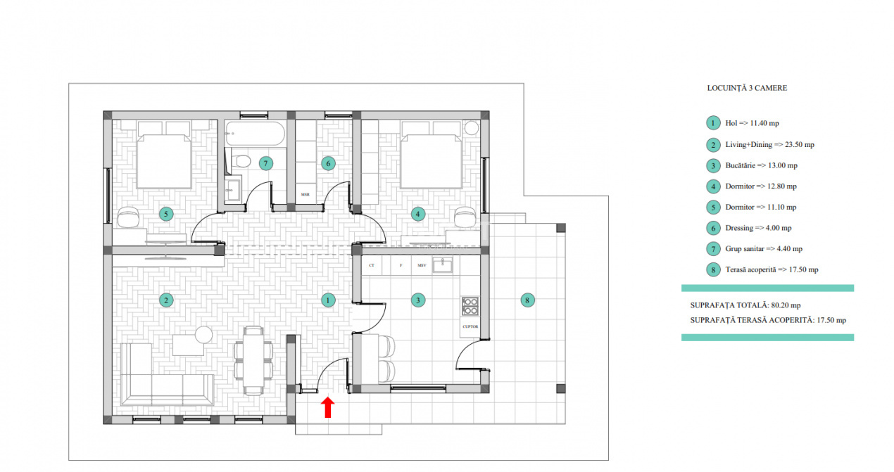 CASA INDIVIDUALA, 3 CAMERE,81 MP UTILI, 400MP TEREN, MIROSLAVA - 5