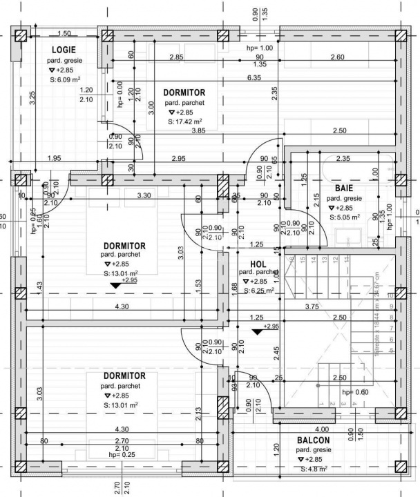 CARTIER PRIVAT, CASA 4 CAMERE, 2 BAI, MIROSLAVA , PLACA DE BETON PESTE ETAJ - 17