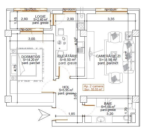 COMISION 0%! 2 CAMERE DECOMANDAT BLOC NOU - 12