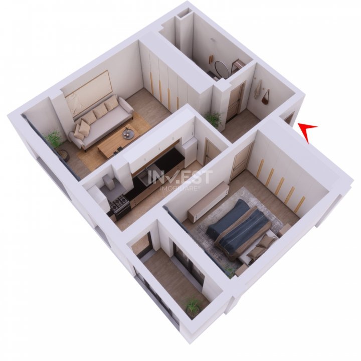 COMISION 0%! 2 CAMERE DECOMANDAT BLOC NOU - 11