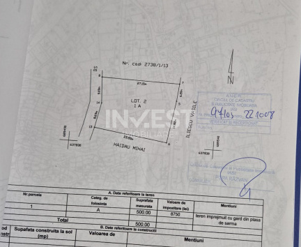 Teren intravilan de vanzare, 500mp, Rediu, lângă Primarie  - 1