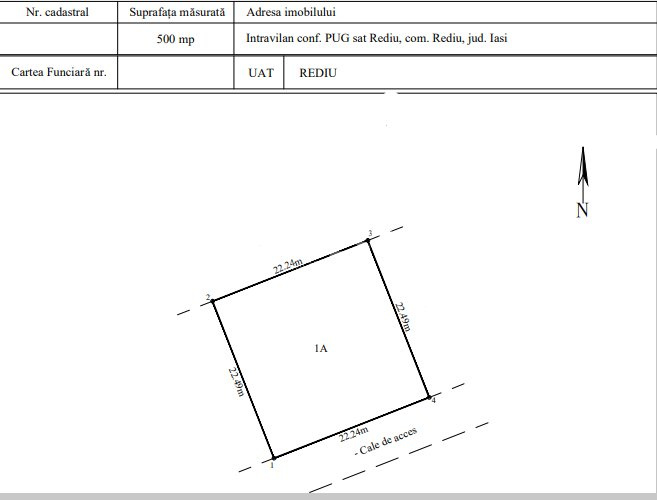 TEREN INTRAVILAN VALEA LUPULUI-REDIU , 500 MP utili + 120 MP cale de acces - 1